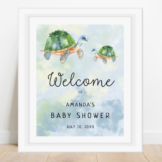 Póster Tortuga marina - Signo de bienvenida de Baby Showe (Subido por el creador)