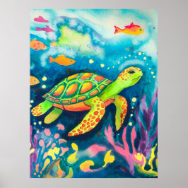 Póster Tortuga pintadora