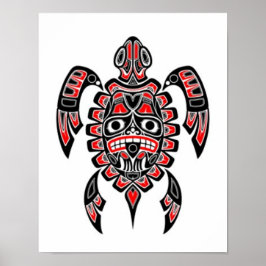 Póster Tortuga roja y negra de Haida Spirit Sea