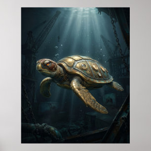 Póster Tortuga Sumergible