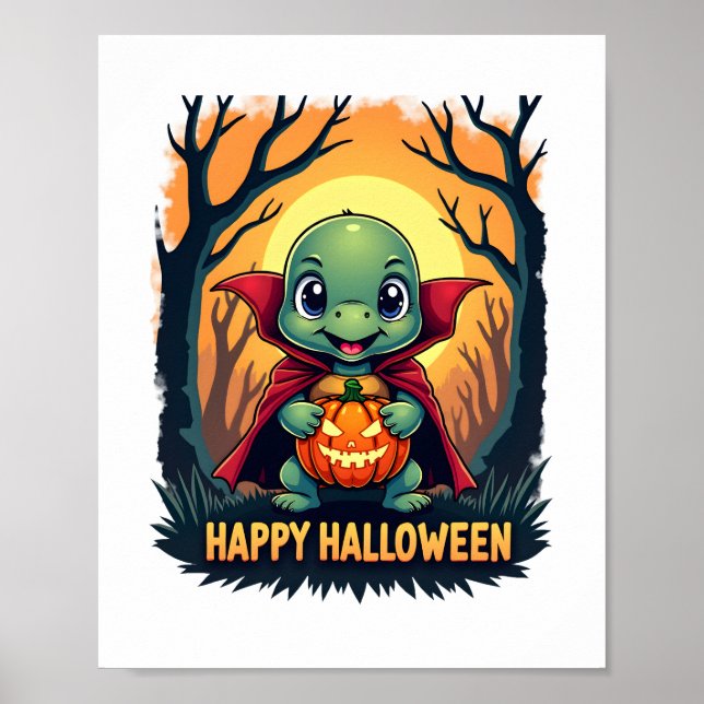 Póster Tortuga Tortoise Boo Vampire Trick O Trate Hallowe (Frente)