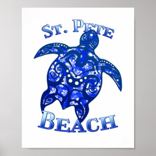 Póster Tortuga tribal de San Pedro de Florida de vacacion