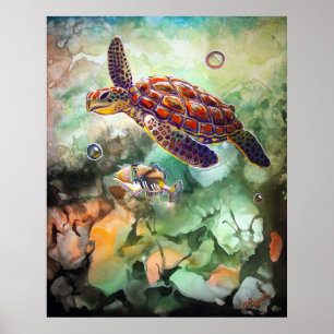 Póster Tortuga y gatillo CBjork