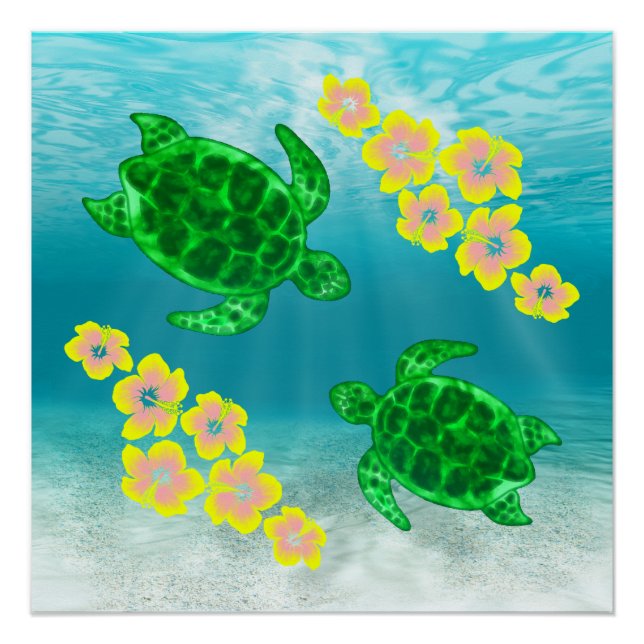 Póster Tortugas del Mar Verde (Anverso)