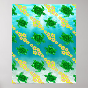 Póster Tortugas del Mar Verde