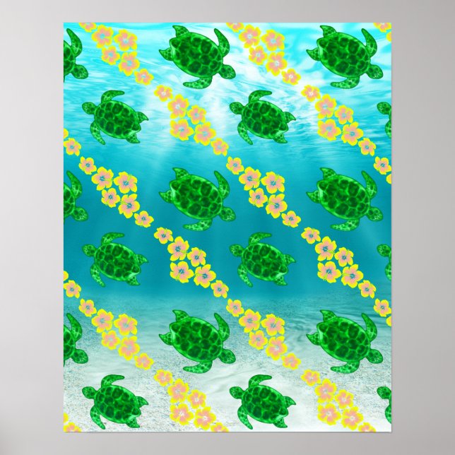 Póster Tortugas del Mar Verde (Frente)