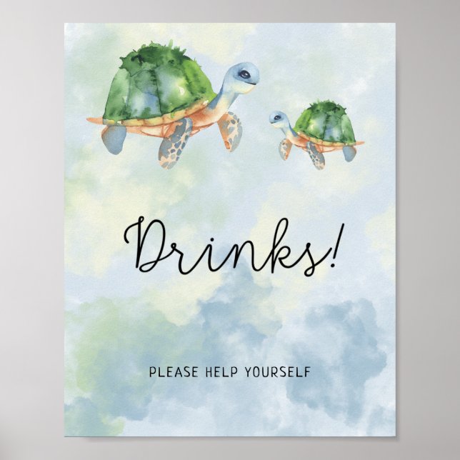 Póster Tortugas marinas - Bebidas (Frente)