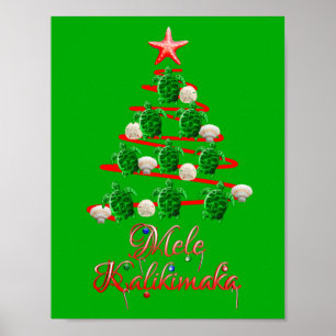 Póster Tortugas marinas de Mele Kalikimaka
