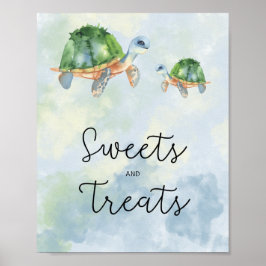 Póster Tortugas marinas - dulces y golosinas baby shower
