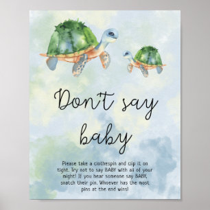 Póster Tortugas marinas - No digas bebé