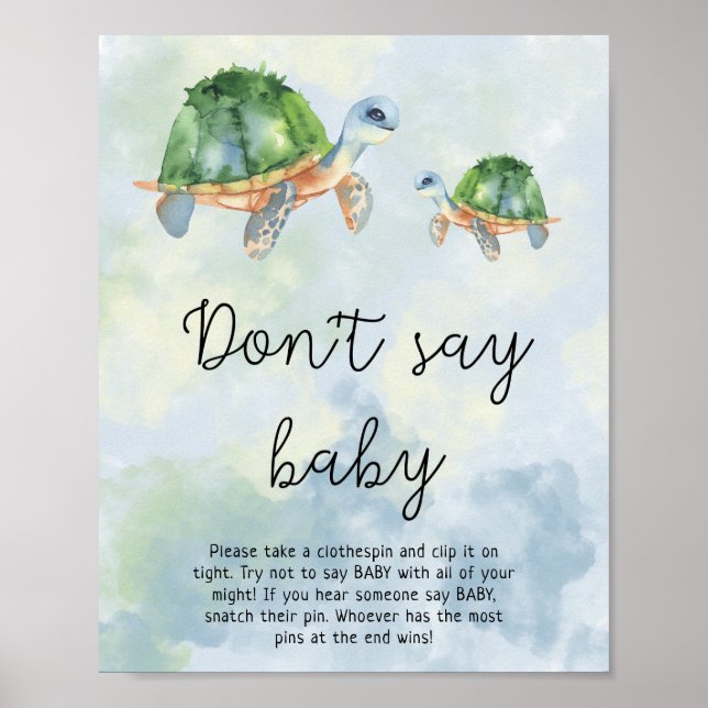 Póster Tortugas marinas - No digas bebé (Frente)