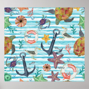 Póster Tortugas náuticas Patrón Starfish de Gavil