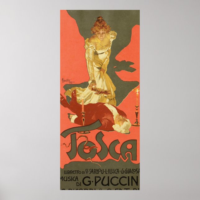 Póster Tosca por Adolfo Hohenstein (Frente)
