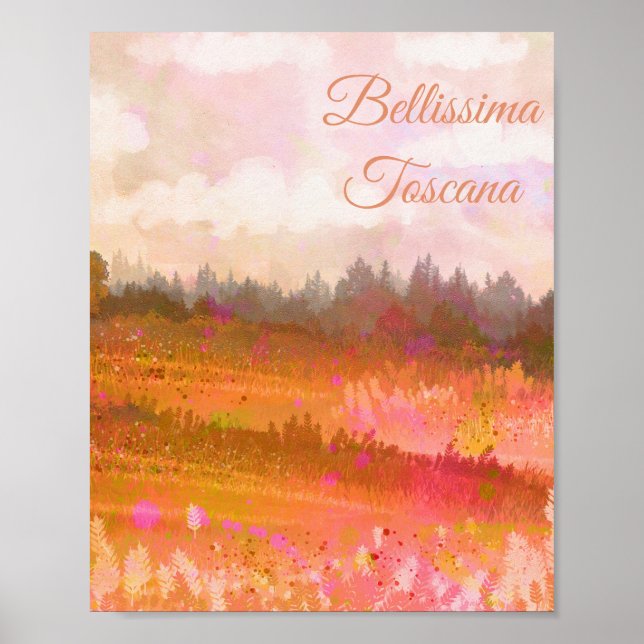Póster *~* Toscana Bellissima lengua Toscana Italiana (Frente)