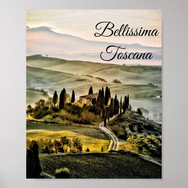 Póster *~* Toscana. Bellissima Toscana, lengua italiana (Frente)