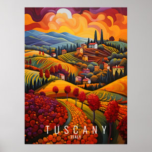 Póster Toscana en pintura de otoño   Viajes a Italia   Ar