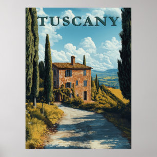 Póster Toscana, Idílica campiña italiana