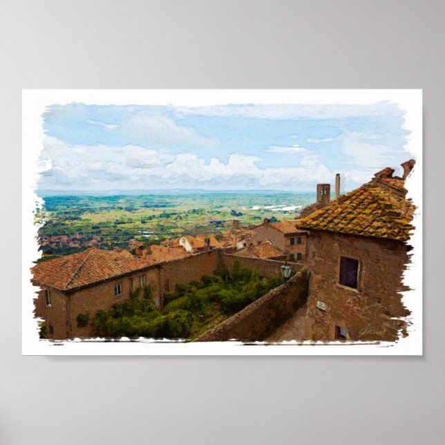 Póster Toscana. Italia. Cortona (Frente)