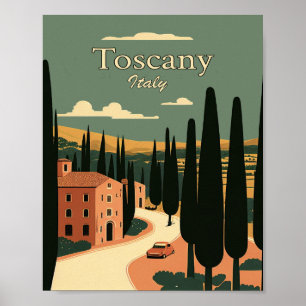 Póster Toscana Italia Poster de Viajes Minimalistas