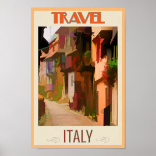 Póster Toscana Italia Resumen Viaje colorido