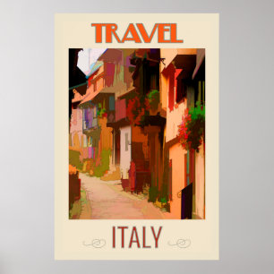 Póster Toscana Italia Resumen Viaje colorido