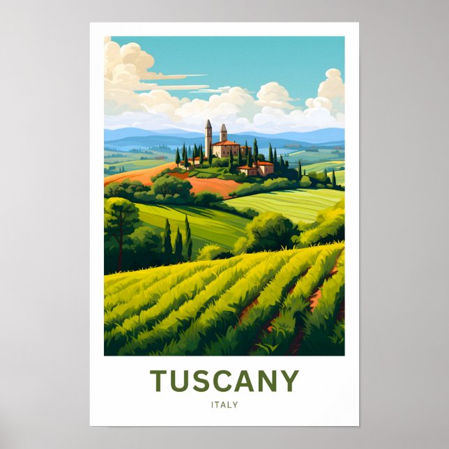 Póster Toscana Italia Viaje impreso (Frente)