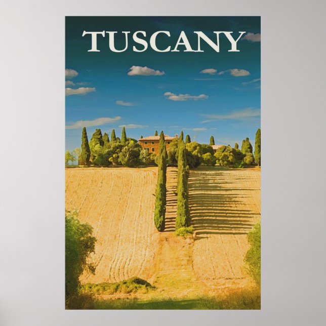 Póster Toscana Italia Viajes de época (Frente)
