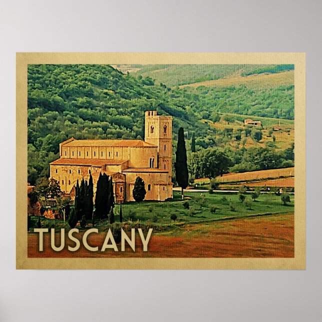 Póster Toscana Poster Italia Viajes de época (Frente)