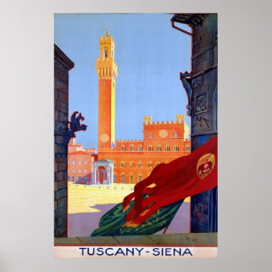 Póster Toscana ~ Siena ~ Viaje italiano de época