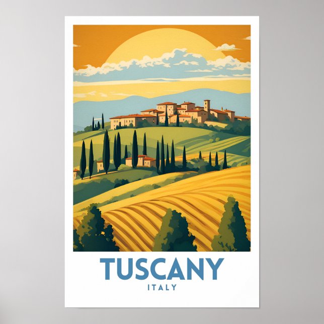 Póster Toscana Travel Retro (Frente)