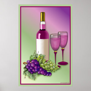 Póster Tosta de vino y uvas