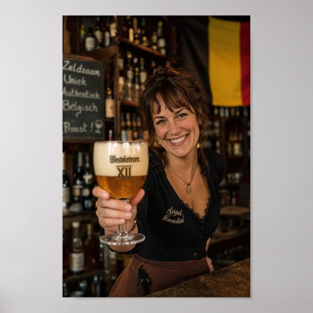 Póster Tostada de taberna belga con cartel de Tripel (Frente)