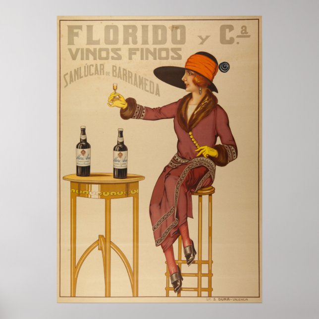 Póster Tostada de Vino Lady Ephemera (Frente)