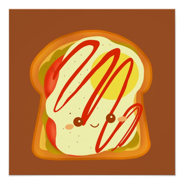 Póster Tostadas De Aguacate Con Huevo Y Tomate (Anverso)