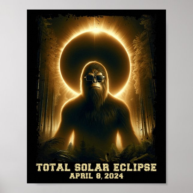 Póster Total Abril 8 2024 Eclipse solar total (Frente)
