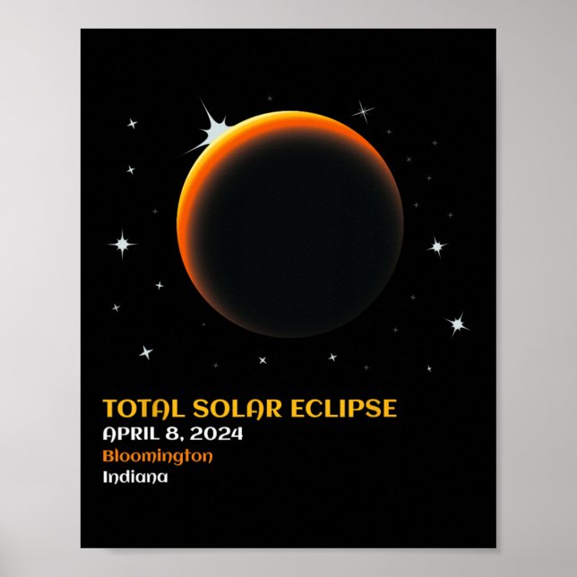 Póster Total América 04 08 24 Eclipse solar total 2024 (Frente)