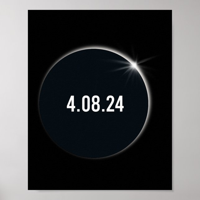 Póster Total América 04 08 24 Eclipse solar total 2024 (Frente)