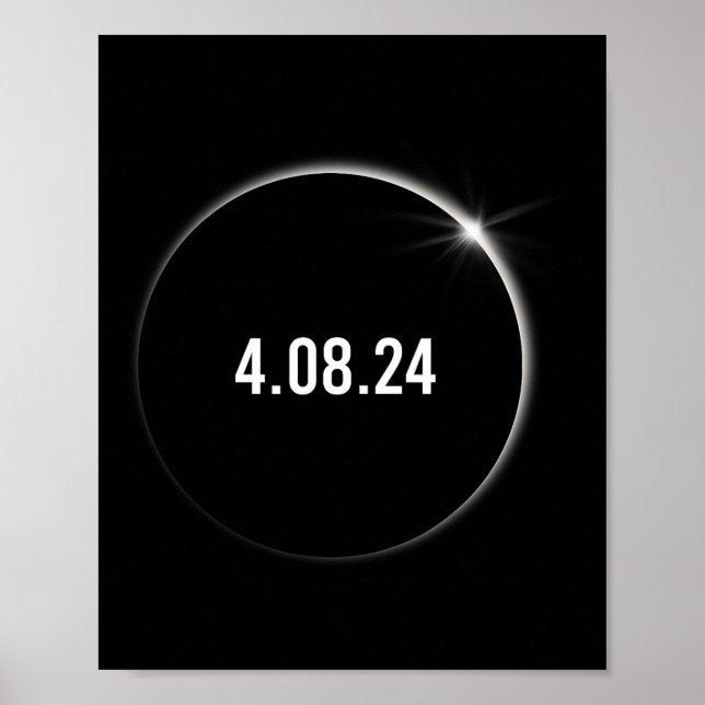 Póster Total América 04.08.24 Eclipse solar total 2024 (Frente)