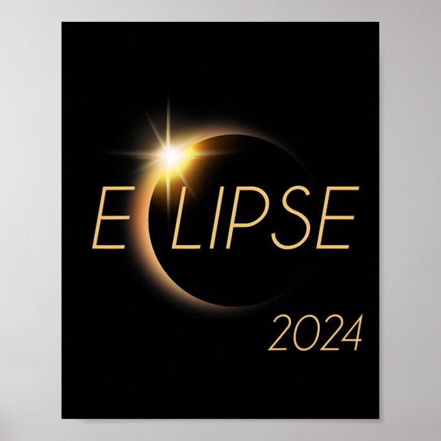 Póster Total América 04 08 24 Eclipse solar total 2024 (Frente)