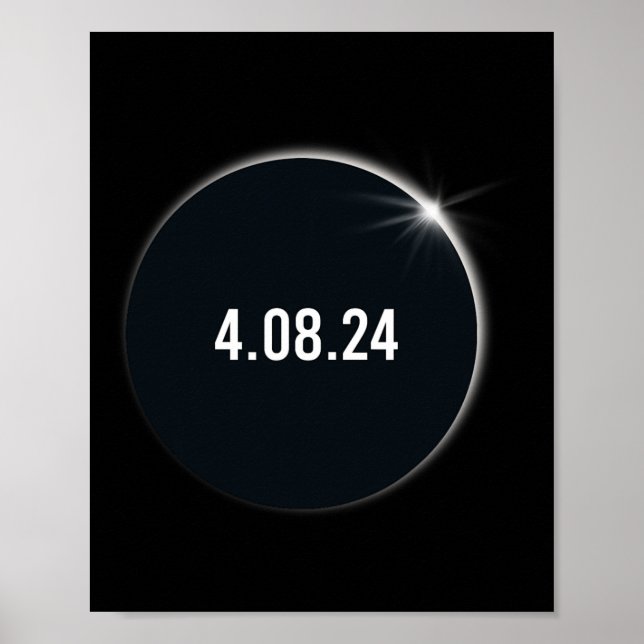 Póster Total América 04 08 24 Eclipse solar total 2024 (Frente)
