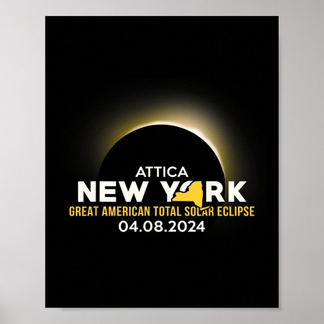 Póster Total América 04 08 24 Eclipse solar total 2024 (Frente)