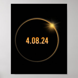 Póster Total América 04 08 24 Eclipse solar total 2024