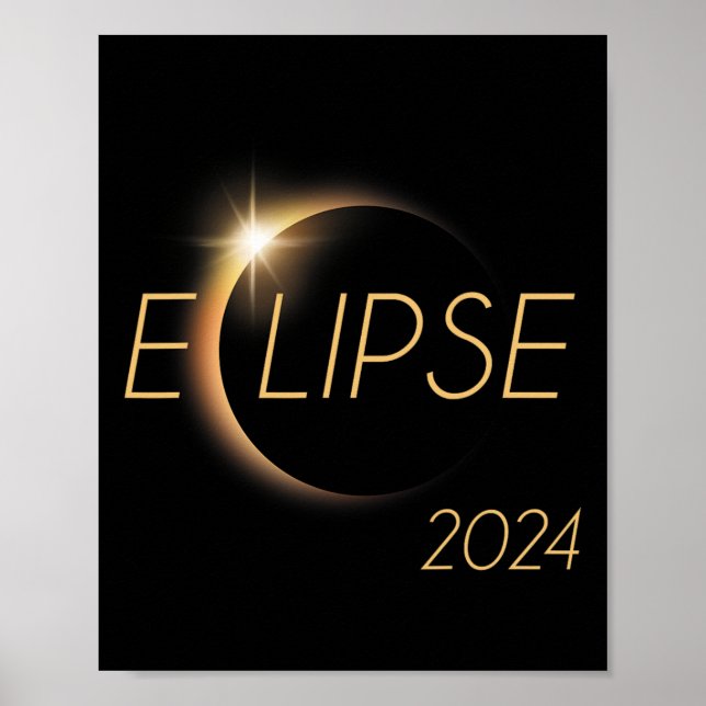 Póster Total América 04 08 24 Eclipse solar total 2024 (Frente)