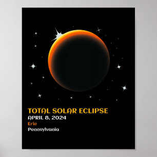 Póster Total América 04 08 24 Eclipse solar total 2024