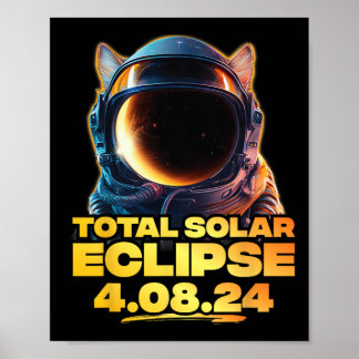 Póster Total América 4.08.24 Eclipse solar total gato 2