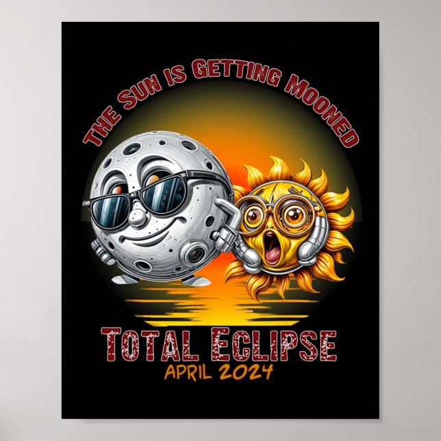 Póster Total De La Causa De Eclipse Solar De Abril De 202 (Frente)