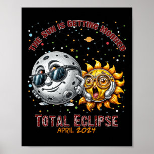 Póster Total De La Causa De Eclipse Solar De Abril De 202