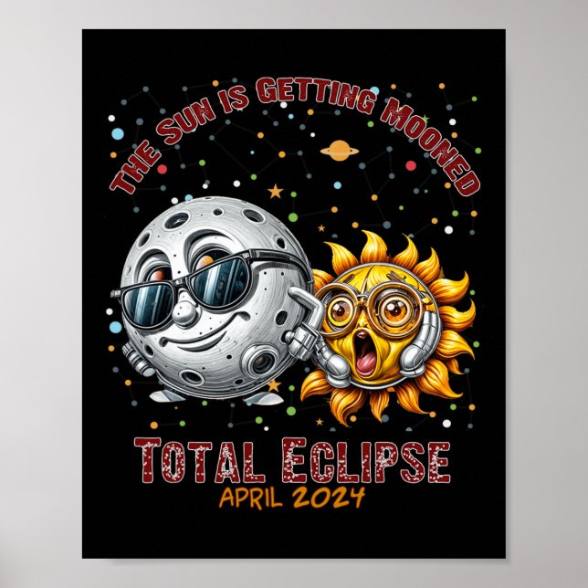 Póster Total De La Causa De Eclipse Solar De Abril De 202 (Frente)