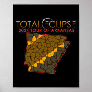 Póster Total Del Eclipse Solar 2024 Tour De Arkansas