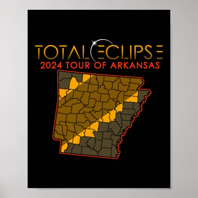 Póster Total Del Eclipse Solar 2024 Tour De Arkansas (Frente)